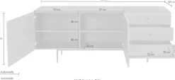 Woodman Sideboard »Jugend Kommode« mit Holzfurnier aus Eiche, Breite 180 cm, FSC®
