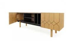 Woodman Sideboard »Porto« Kommode, dekorative Fräsungen, mit Eichenholzfurnier, Breite 175 cm