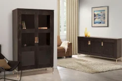 Woodman Vitrine »Parlan« mit zwei Glastüren und Soft-Close-Funktion, Breite 148 cm, FSC®