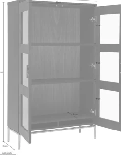 Woodman Vitrine »Parlan« mit zwei Glastüren und Soft-Close-Funktion, Breite 148 cm, FSC®