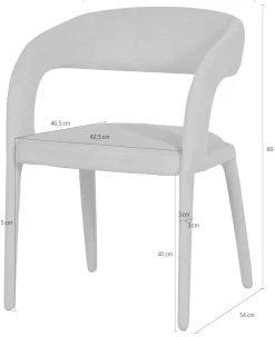 WOOOD Armlehnstuhl »Arms filzartige Optik Webstoff vollständig bezogen, H80 x B60 x T54 cm« () Tragkraft 120 kg, Maximale Verschleißfestigkeit, montiert geliefert