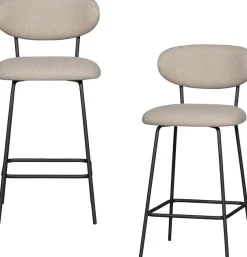 WOOOD Barhocker »Kjeld mit Base-Gewebtem Bezug und Metallgestell B 46 x T 52 x H 93 cm« 2 Stk. tlg. Gewebter Bezug mit 3D Melange-Effekt, Tragkraft 120 kg, Pfleigleicht