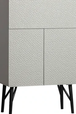 WOOOD Barschrank »Carved Mangoholz mit 3D-Relieftüren H 146 x B 90 x T 46 cm« Tragkraft 10 kg pro Boden, Wandbefestigung empfohlen, Pfleigleicht