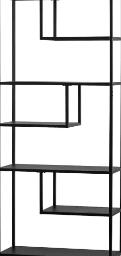 WOOOD Bücherregal »Teun Metall pulverbeschichtet, H 188 x B 85 x T 35 cm« Tragkraft 30 kg pro Boden, Wandbefestigung, Pfleigleicht