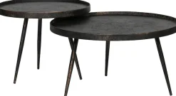 WOOOD Beistelltisch »Bounds breiter Ausführung mit Multiplex-Zinkbeschichtung Ø 76 x 40 cm« 4 cm Randerhöhung, Metallbeine Höhe 36 cm, Tragkraft 20 kg