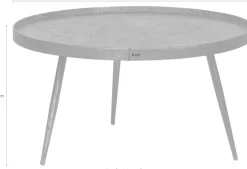WOOOD Beistelltisch »Bounds breiter Ausführung mit Multiplex-Zinkbeschichtung Ø 76 x 40 cm« 4 cm Randerhöhung, Metallbeine Höhe 36 cm, Tragkraft 20 kg
