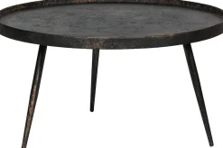 WOOOD Beistelltisch »Bounds breiter Ausführung mit Multiplex-Zinkbeschichtung Ø 76 x 40 cm« 4 cm Randerhöhung, Metallbeine Höhe 36 cm, Tragkraft 20 kg