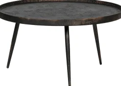 WOOOD Beistelltisch »Bounds breiter Ausführung mit Multiplex-Zinkbeschichtung Ø 76 x 40 cm« 4 cm Randerhöhung, Metallbeine Höhe 36 cm, Tragkraft 20 kg