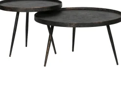 WOOOD Beistelltisch »Bounds mit Multiplex-Zinkbeschichtung und Metallbeinen Ø 58 x H 44 cm« 4 cm Randerhöhung, Tragkraft 20 kg, Metallbeine Höhe 40 cm