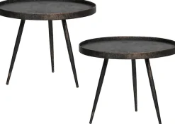 WOOOD Beistelltisch »Bounds mit Multiplex-Zinkbeschichtung und Metallbeinen Ø 58 x H 44 cm« 4 cm Randerhöhung, Tragkraft 20 kg, Metallbeine Höhe 40 cm