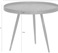 WOOOD Beistelltisch »Bounds mit Multiplex-Zinkbeschichtung und Metallbeinen Ø 58 x H 44 cm« 4 cm Randerhöhung, Tragkraft 20 kg, Metallbeine Höhe 40 cm
