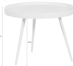 WOOOD Beistelltisch »Bounds mit Metallbeinen und Multiplex-Zinkbeschichtung Ø 58 x H 44 cm« 4 cm Randerhöhung, Metallbeine Höhe 40 cm, Tragkraft 20 kg,