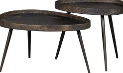 WOOOD Beistelltisch »Crude mit Multiplex-Zinkbeschichtung und Metallbeinen 71 x 52 x 39 cm« Set, 2 Stk. tlg. 2er-Set, unterschiedliche Größen im Set, Tragkraft je 15 kg
