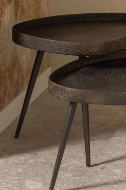 WOOOD Beistelltisch »Crude mit Multiplex-Zinkbeschichtung und Metallbeinen 71 x 52 x 39 cm« Set, 2 Stk. tlg. 2er-Set, unterschiedliche Größen im Set, Tragkraft je 15 kg