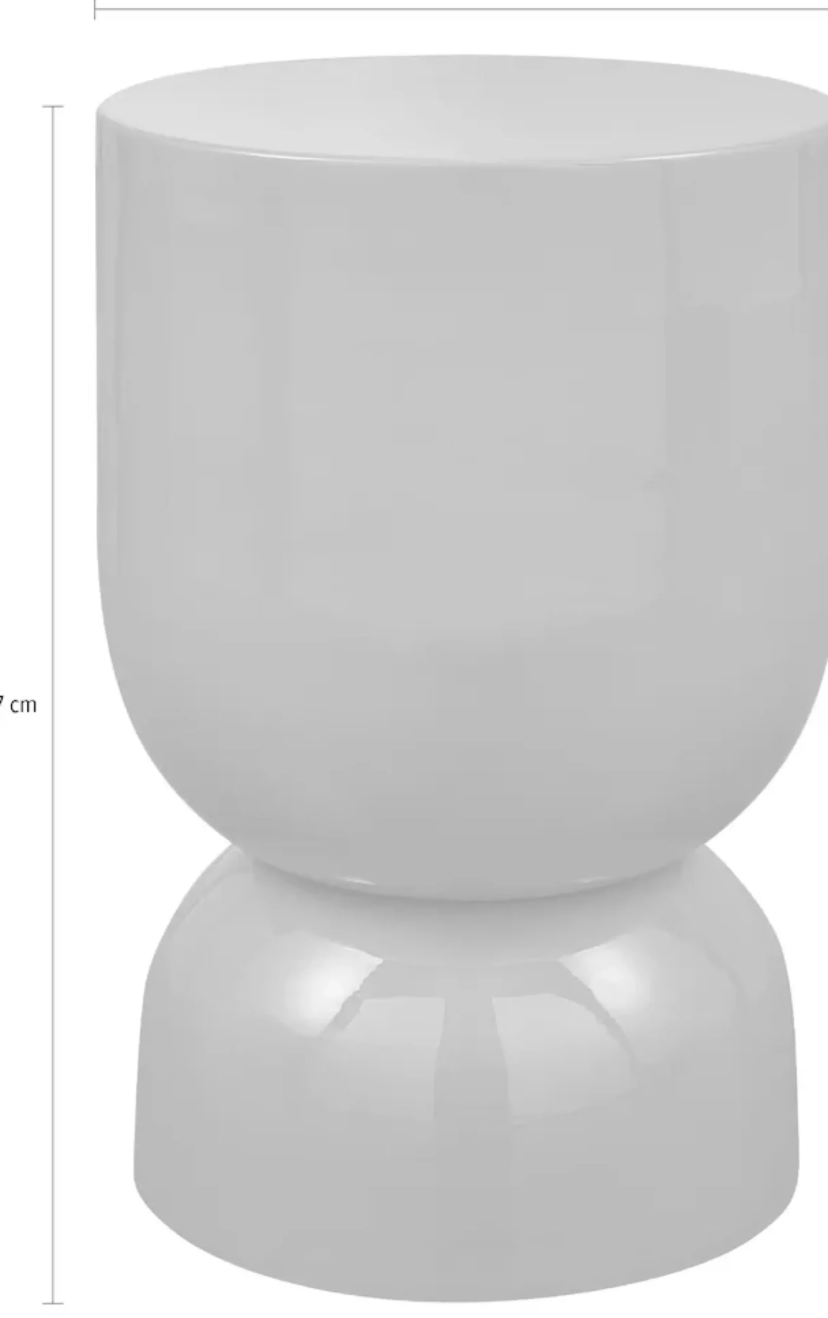 WOOOD Beistelltisch »Glanz Metall mit Hochglanz-Lackierung in spielerischer Form« H 47 x B 32 x D 32 cm, Tragkraft 25 kg,lebenslange Schutzlackierung