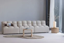 WOOOD Beistelltisch »Jasmijn aus recyceltem Teakholz mit zusätzlichem Fach 55x30x55 cm« Organische Formgebung, zusätzliches Fach, vormontiert geliefert