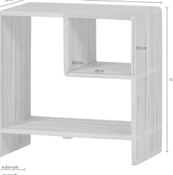 WOOOD Beistelltisch »Jasmijn aus recyceltem Teakholz mit zusätzlichem Fach 55x30x55 cm« Organische Formgebung, zusätzliches Fach, vormontiert geliefert
