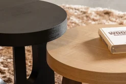 WOOOD Beistelltisch »Tala aus MDF mit Eschenfurnier-Deckschicht Ø55x35 cm« Tragkraft 25 kg, Furnier gebeizt und schutzlackiert, gerade Maserung