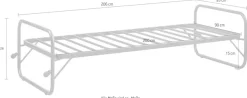 WOOOD Bettgestell »Lucy Metallrahmen pulverbeschichtet zusammenklappbar, 206 x 96 x 57 cm« Eingeklappt 30 cm hoch, Tragkraft 150 kg, Matratzenmaß 90x200 cm
