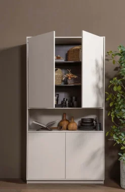 WOOOD Buffet »Finca FSC®-Kiefernholz mit Druckmechanismus, H 210 x B 110 x T 40 cm« Tragkraft 10 kg pro Boden, schwebende Optik, sichtbare maserung