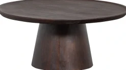 WOOOD Couchtisch »Coffee A Gogo mit Massivmangoholz und bauchigem Standfuß Ø 90 x 40 cm« Tischblattdicke 4 cm, umlaufender Randerhöhung, Tragkraft 15 kg