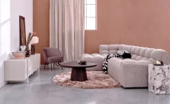 WOOOD Couchtisch »Coffee A Gogo mit Massivmangoholz und bauchigem Standfuß Ø 90 x 40 cm« Tischblattdicke 4 cm, umlaufender Randerhöhung, Tragkraft 15 kg