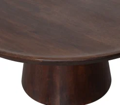 WOOOD Couchtisch »Coffee A Gogo mit Massivmangoholz und bauchigem Standfuß Ø 90 x 40 cm« Tischblattdicke 4 cm, umlaufender Randerhöhung, Tragkraft 15 kg