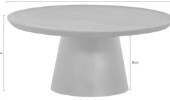 WOOOD Couchtisch »Coffee A Gogo mit Massivmangoholz und bauchigem Standfuß Ø 90 x 40 cm« Tischblattdicke 4 cm, umlaufender Randerhöhung, Tragkraft 15 kg