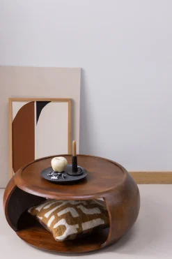 WOOOD Couchtisch »Cole mit Massivmangoholz und Aussparung B 72 x T 72 x H 36 cm« Organische Formgebung, Tragkraft 11,3 kg, für den Innenbereich