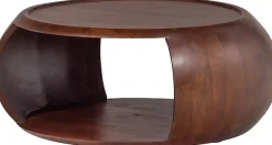WOOOD Couchtisch »Cole mit Massivmangoholz und Aussparung B 72 x T 72 x H 36 cm« Organische Formgebung, Tragkraft 11,3 kg, für den Innenbereich