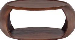 WOOOD Couchtisch »Cole mit Massivmangoholz und Aussparung B 72 x T 72 x H 36 cm« Organische Formgebung, Tragkraft 11,3 kg, für den Innenbereich