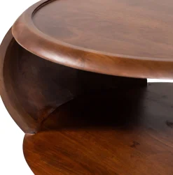 WOOOD Couchtisch »Cole mit Massivmangoholz und Aussparung B 72 x T 72 x H 36 cm« Organische Formgebung, Tragkraft 11,3 kg, für den Innenbereich