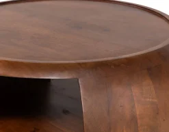 WOOOD Couchtisch »Cole mit Massivmangoholz und Aussparung B 72 x T 72 x H 36 cm« Organische Formgebung, Tragkraft 11,3 kg, für den Innenbereich
