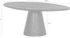 WOOOD Couchtisch »Posture aus Mangoholz mit organischer Platte und Standfuß 120x80x47 cm« Tragkraft 15 kg, Standfuß Ø 19–39 cm, Plattendicke 3 cm