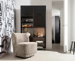 WOOOD Drehsessel »Atty mit struktur-Velvetbezug und Drehmechanismus B 74 x T 65 x H 75cm« Sehr hohe Verschleißfestigkeit, montiert geliefert, Tragkraft 120 kg