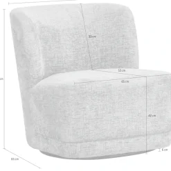 WOOOD Drehsessel »Atty mit struktur-Velvetbezug und Drehmechanismus B 74 x T 65 x H 75cm« Sehr hohe Verschleißfestigkeit, montiert geliefert, Tragkraft 120 kg