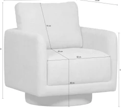 WOOOD Drehsessel »Oscar Chenille-Bezug mit Drehmechanismus, H64 x B78 x T79 cm« Tragkraft 120 kg, kubische Sitzfläche, Maximale Verschleißfestigkeit