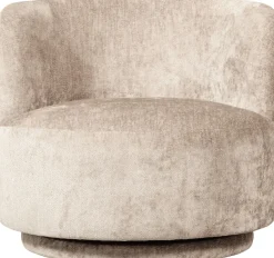 WOOOD Drehsessel »Popular Chenille-Bezug mit Drehmechanismus H 72 x B 81 x T 80 cm« Tragkraft 100 kg, Kiefernholz-Multiplex, Maximale Verschleißfestigkeit