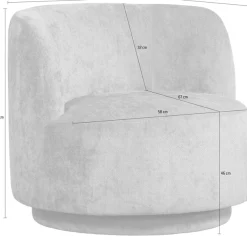 WOOOD Drehsessel »Popular Chenille-Bezug mit Drehmechanismus H 72 x B 81 x T 80 cm« Tragkraft 100 kg, Kiefernholz-Multiplex, Maximale Verschleißfestigkeit