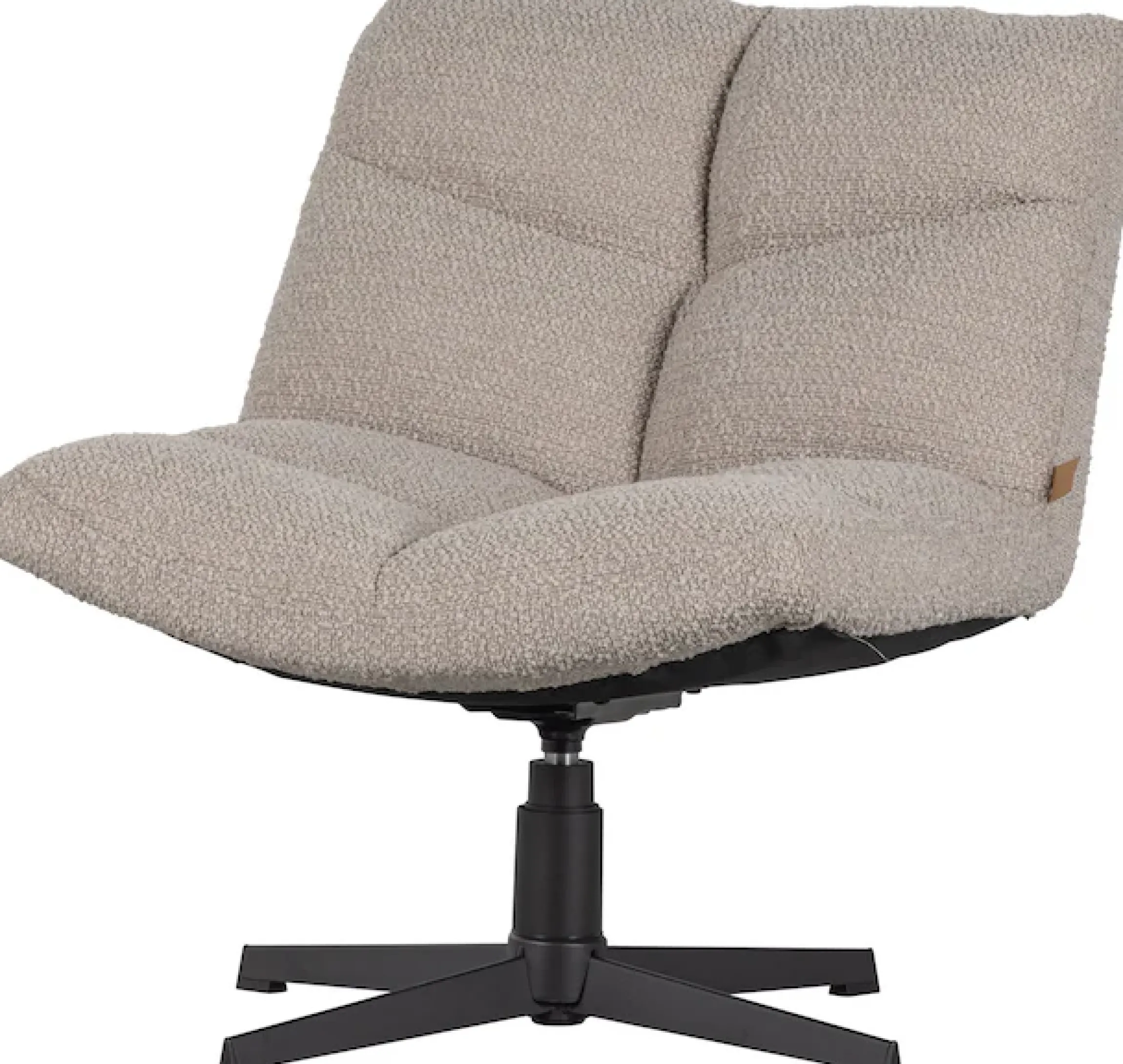 WOOOD Drehsessel »Vinny Bouclé-Bezug mit Drehmechanismus H 80 x B 75 x T 75 cm« Tragkraft 120 kg, Polyurethanschaum-Polsterung, Metallgestell
