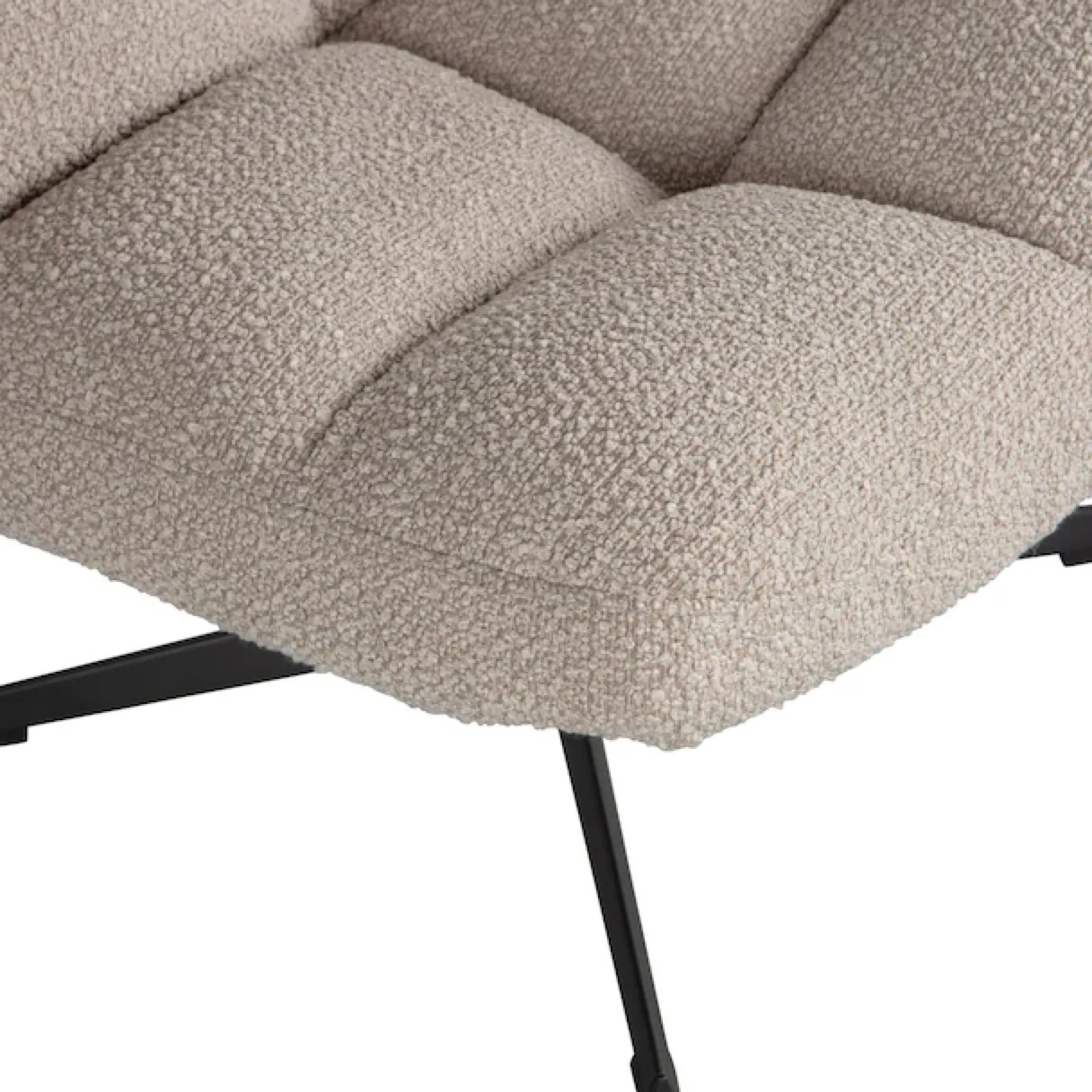 WOOOD Drehsessel »Vinny Bouclé-Bezug mit Drehmechanismus H 80 x B 75 x T 75 cm« Tragkraft 120 kg, Polyurethanschaum-Polsterung, Metallgestell