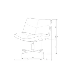 WOOOD Drehsessel »Vinny Bouclé-Bezug mit Drehmechanismus H 80 x B 75 x T 75 cm« Tragkraft 120 kg, Polyurethanschaum-Polsterung, Metallgestell