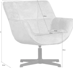 WOOOD Drehsessel »Wibo Chenille-Bezug mit Drehmechanismus, H 94 x B 71 x T 83 cm« Tragkraft 100 kg, Metallgestell, Maximale Verschleißfestigkeit