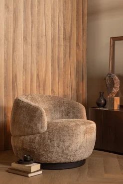 WOOOD Drehsessel »Woolly Bezug mit Drehmechanismus H 71 x B 84 x T 88 cm« Chenille-Bezug, Tragkraft 125 kg, Maximale Verschleißfestigkeit