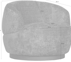 WOOOD Drehsessel »Woolly Bezug mit Drehmechanismus H 71 x B 84 x T 88 cm« Chenille-Bezug, Tragkraft 125 kg, Maximale Verschleißfestigkeit