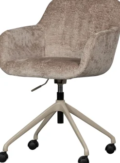 WOOOD Drehstuhl »Morros mit Chenille-Bezug höhenverstellbar, B 57 x T 60 x H 88 cm« () mit Rollen, Sitzhöhe einstellbar, Tragkraft 100 kg, Pfleiglicht
