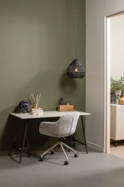 WOOOD Drehstuhl »Morros mit Chenille-Bezug höhenverstellbar, B 57 x T 60 x H 88 cm« () mit Rollen, Sitzhöhe einstellbar, Tragkraft 100 kg, Pfleiglicht