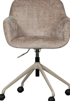 WOOOD Drehstuhl »Morros mit Chenille-Bezug höhenverstellbar, B 57 x T 60 x H 88 cm« () mit Rollen, Sitzhöhe einstellbar, Tragkraft 100 kg, Pfleiglicht