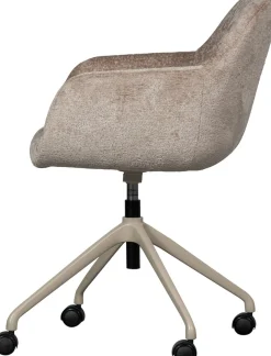 WOOOD Drehstuhl »Morros mit Chenille-Bezug höhenverstellbar, B 57 x T 60 x H 88 cm« () mit Rollen, Sitzhöhe einstellbar, Tragkraft 100 kg, Pfleiglicht