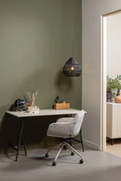 WOOOD Drehstuhl »Morros mit Chenille-Bezug höhenverstellbar, B 57 x T 60 x H 88 cm« () mit Rollen, Sitzhöhe einstellbar, Tragkraft 100 kg, Pfleiglicht